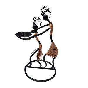 Laurids Lonborg Wrought Iron Rattan Candle Holder Tribal Woman With Girl Read